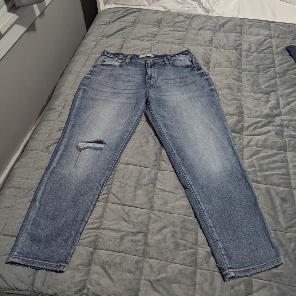 KanCan Blue Boyfriend Distressed Jeans